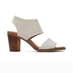 TOMS Majorca Cutout Heeled Sandal in Natural Size 9.5